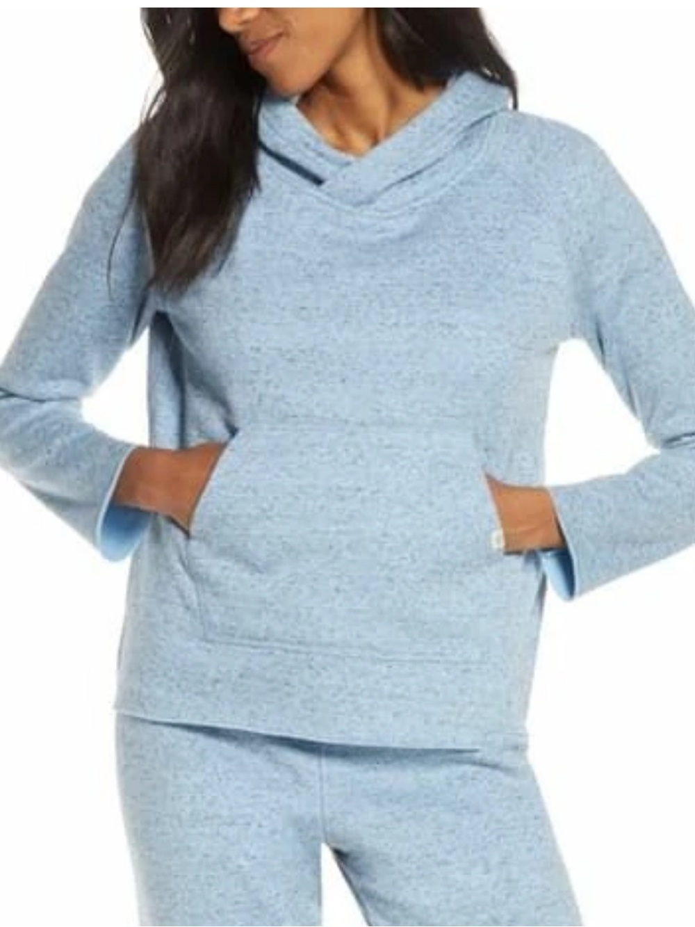 UGG Pilar Womens Hoodie Lond Raglan Sleeve Kangaroo Pocket Blue Size Small